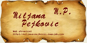 Miljana Pejković vizit kartica
